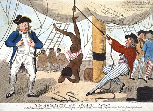 The brutality of slavery is depicted in this 18th century anti-slavery drawing