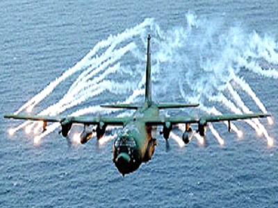 US AC 130 helicopter gunship