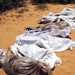 Corpses of Somalis killed by the occupying Ethiopian forces in Mogadishu, the capital city of Somalia