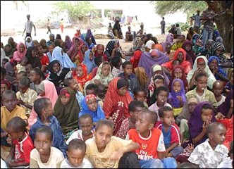 Thousands, including these orphans, have descended on towns outside the capital